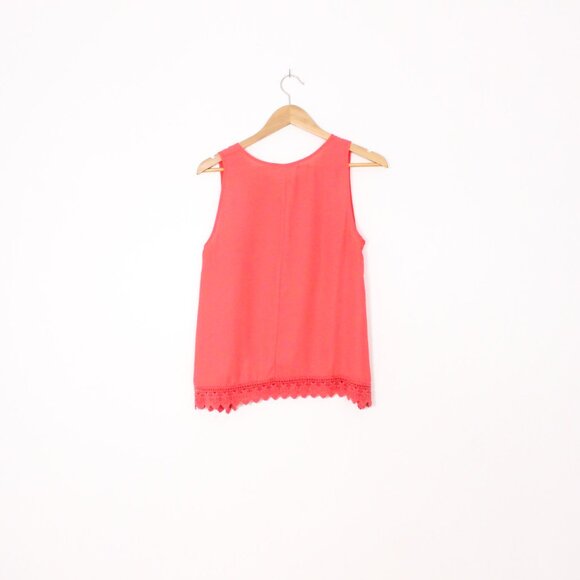 *Anthropologie Elodie Pink Blouse Tank with Lace Trim - Picture 4 of 4